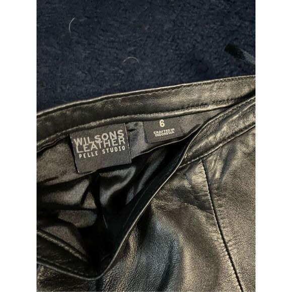 Wilson’s Leather Pelle Studio Motorcycle Womens Pants Sz 6 B8 - Picture 4 of 9